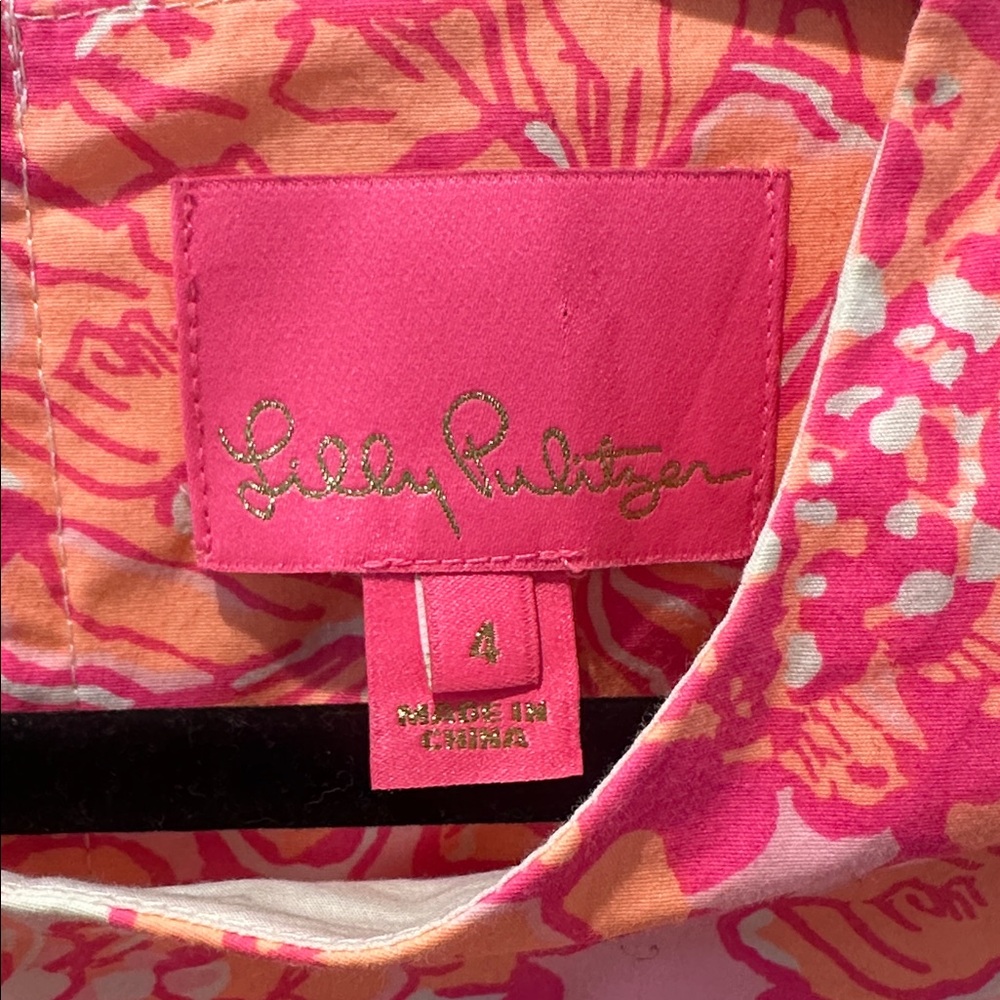 Lily Pulitzer Pink Floral Dress Size 4 - Picture 2 of 7